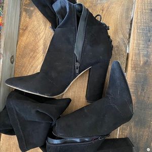 Shoedazzle Thigh High Black Boots